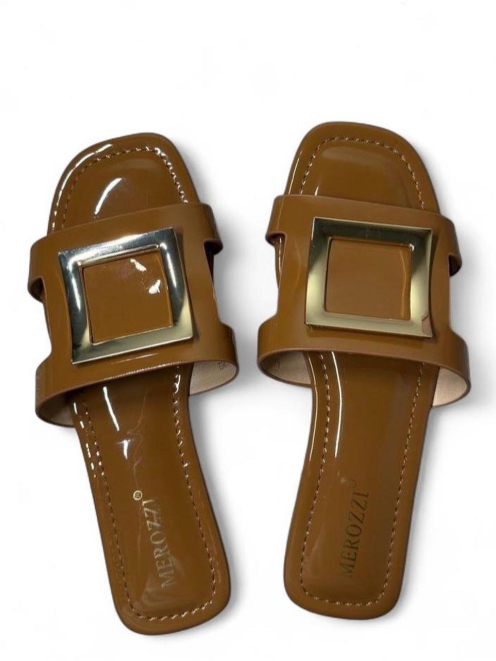 Tan Sandals Buckle Slide Sandals - Women's